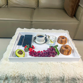 Generic rectangular acrylic tray suitable for indoor and outdoor use.