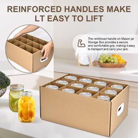 Reinforced handle on the generic mason box enables secure jar transport.