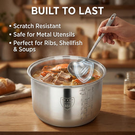 Generic replacement pot – stainless steel body with non-stick surface for easy rice release.