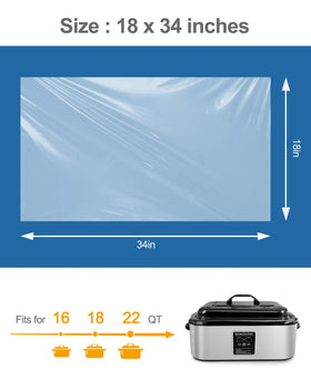 Generic roaster liners are BPA-free nylon for safe, odorless cooking.