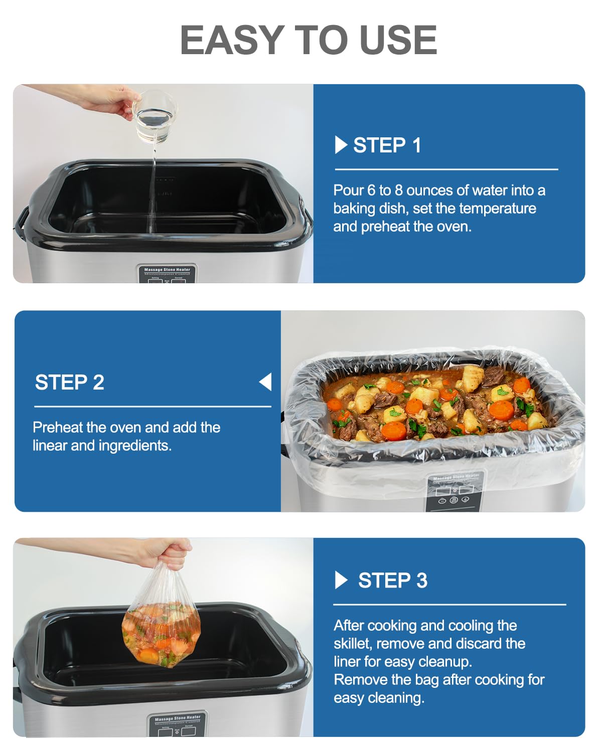 Fits 16-22-quart roasters for versatile batch cooking.