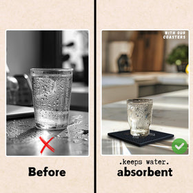 Generic silicone coasters absorbent and non-slip design keeps drinks steady on any table