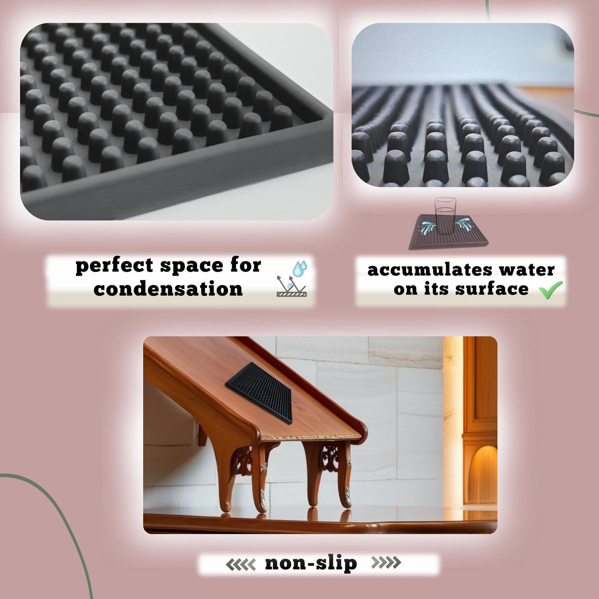 Generic silicone coasters offer easy care with rinse or dishwasher cleaning
