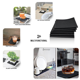 Generic silicone coasters feature an elegant square design that complements modern decor