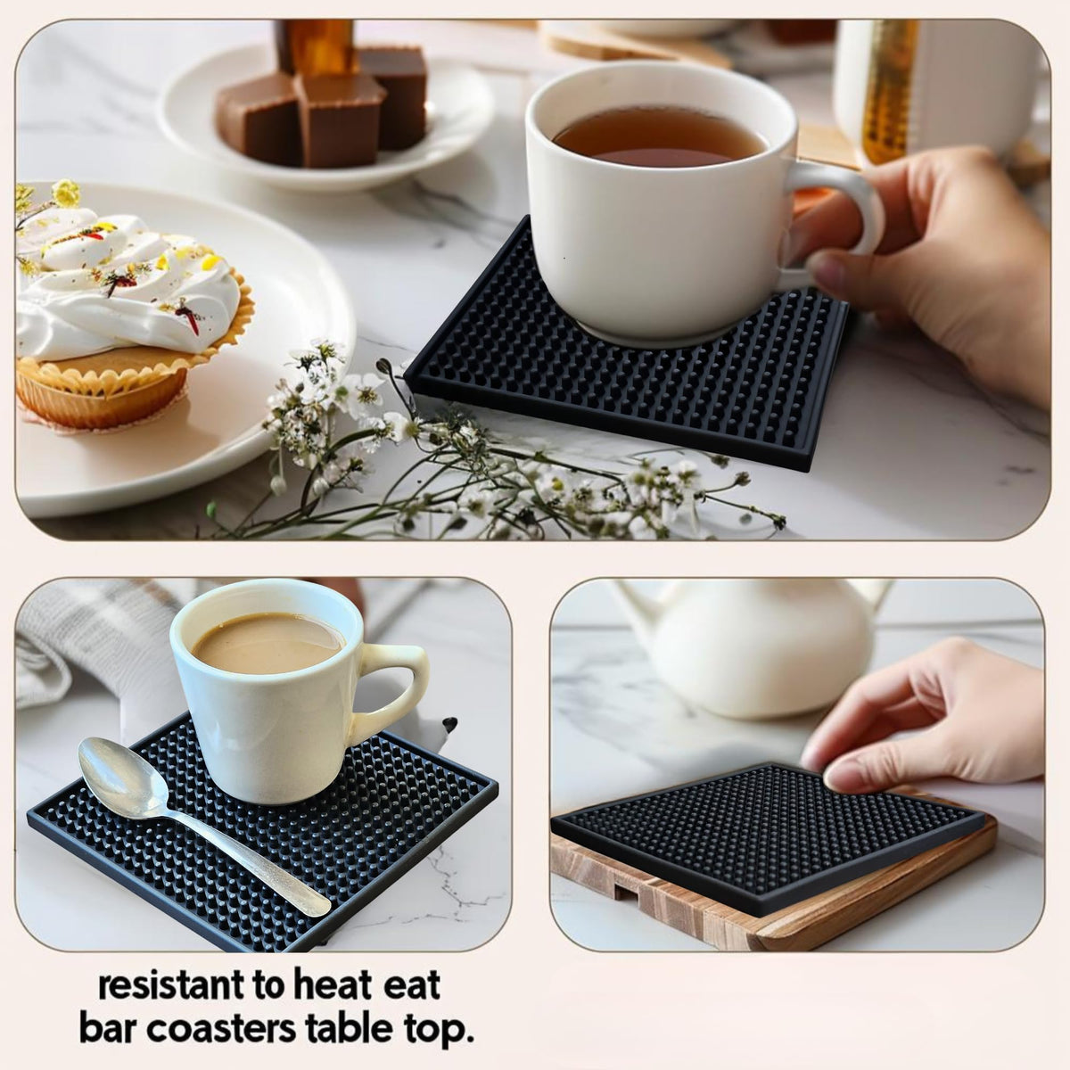 Generic silicone coasters suitable for indoor and outdoor use during gatherings