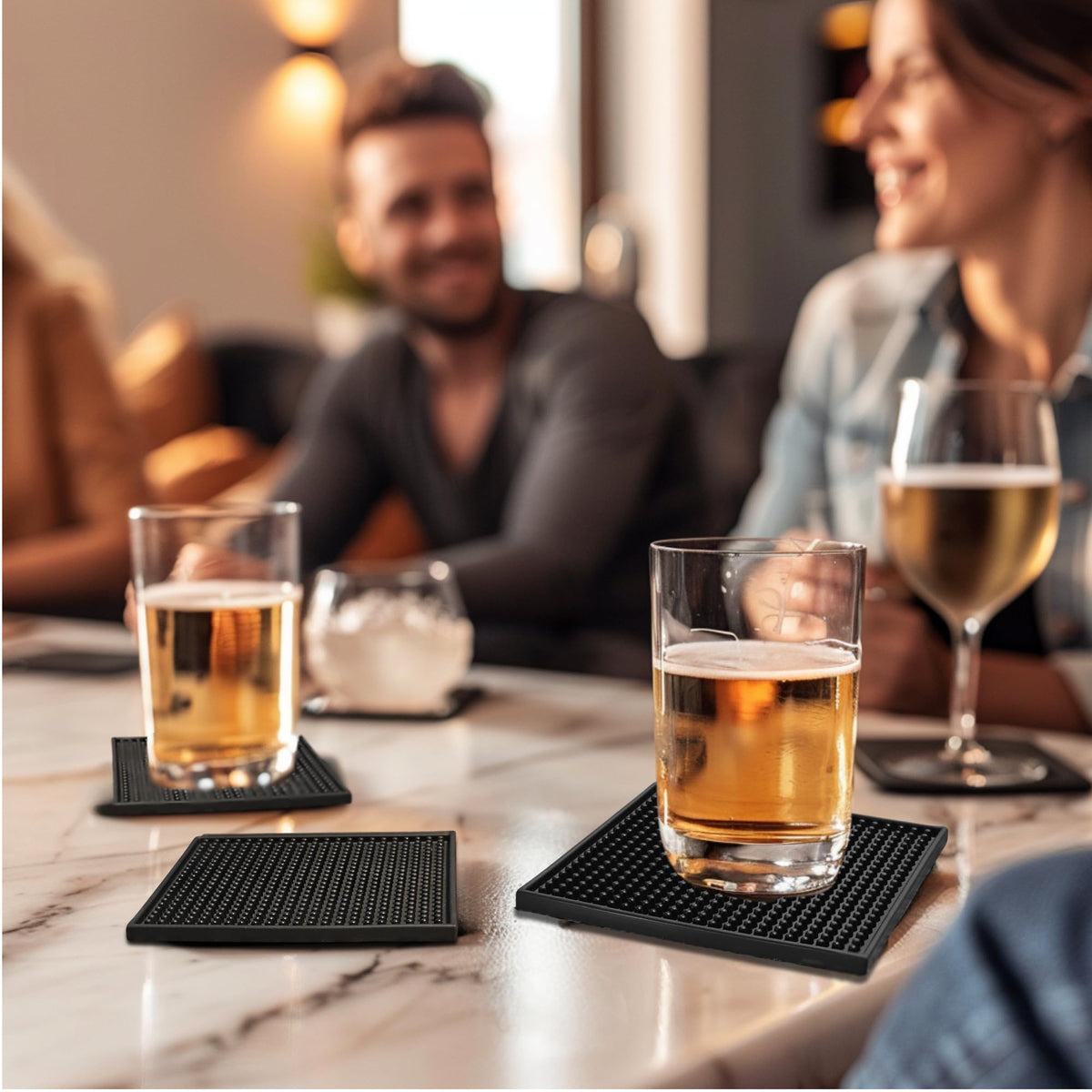 Generic silicone coasters protect furniture from moisture and condensation