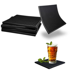 Generic silicone coasters six-pack with a 6-inch square surface protects surfaces from spills