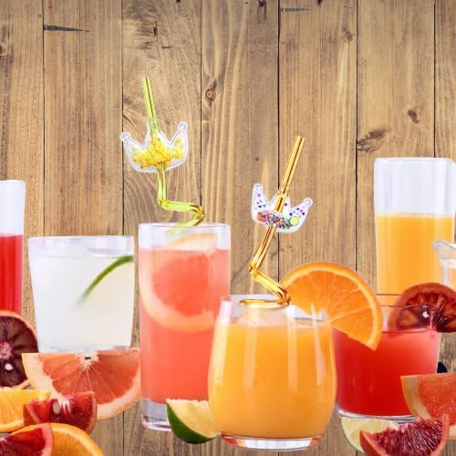 Generic six-design glitter princess crowns add color to beverages.