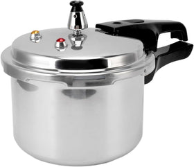 Generic small pressure cooker with compact design offers space-saving storage and faster meals.
