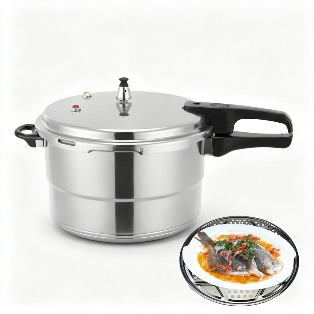 Generic small pressure cooker with magnetic bottom for induction and gas stoves; compact for tight kitchens.