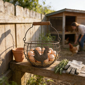 Generic small wire egg basket for easy gathering and countertop organization