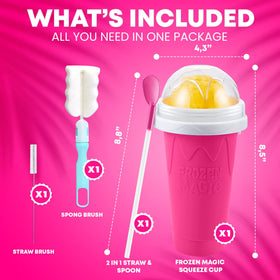Generic sponge brush and straw brush shown with slushie cups for easy cleaning.
