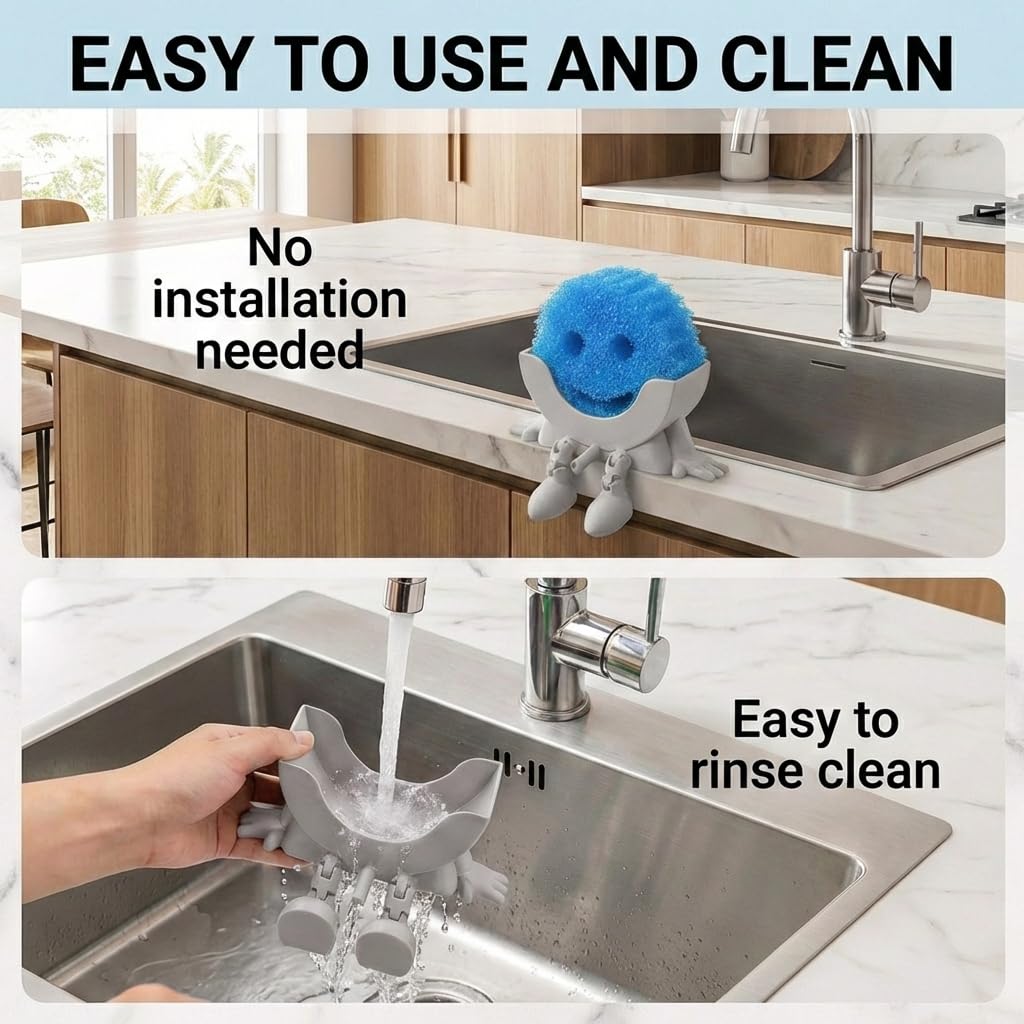 Generic Sponge Holder with Drainage, ideal for Scrub Daddy sponges.