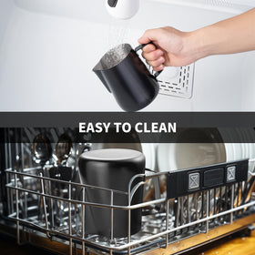 Generic stainless steel pitcher is dishwasher safe for quick cleanup