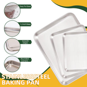 Generic 10-inch stainless steel baking sheet offers durable, rust-resistant everyday roasting.