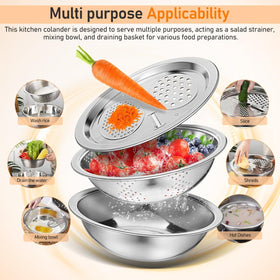Generic julienne blades included for precise vegetable slicing and garnishes.