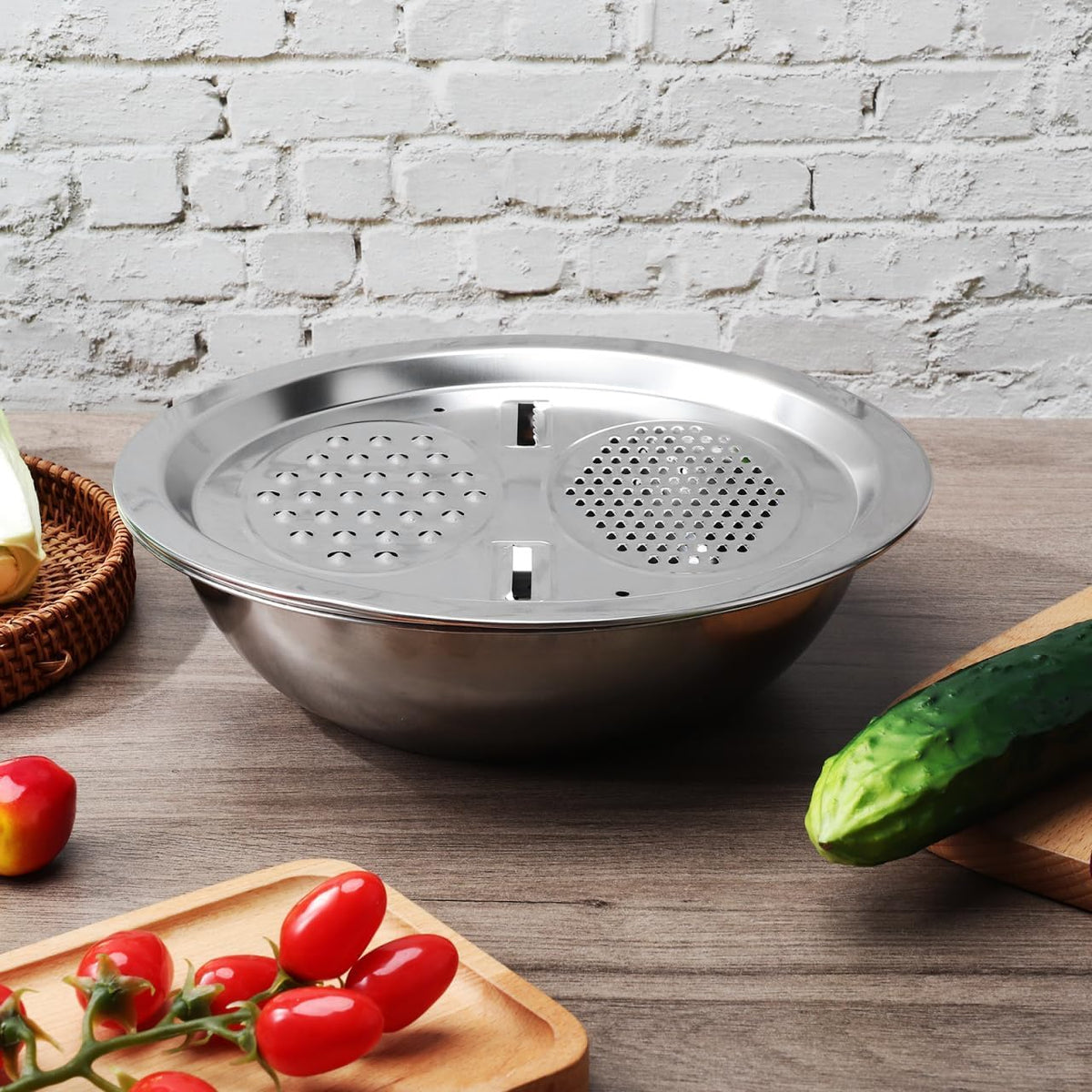 Generic mixing bowl component in the basin for easy combining and mixing.