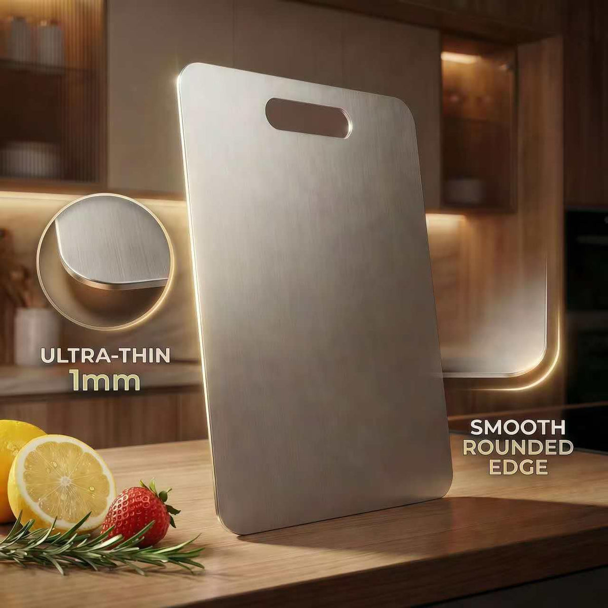 Generic stainless steel cutting boards dishwasher-safe for quick cleanup after meals.