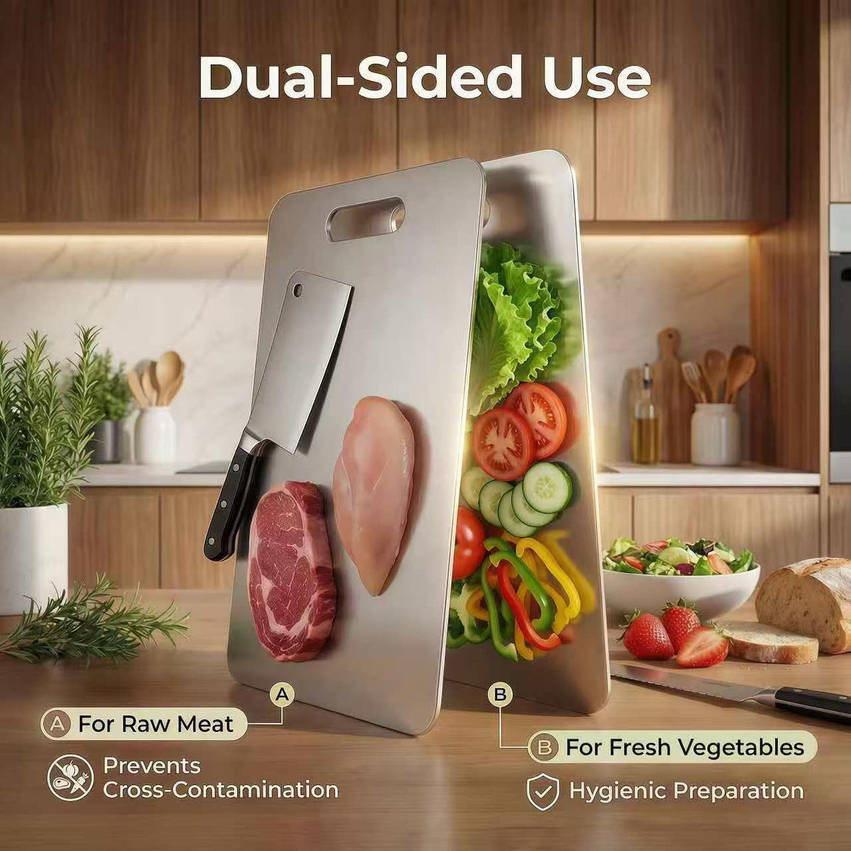 Generic stainless steel cutting boards warp-proof design stays flat over time.