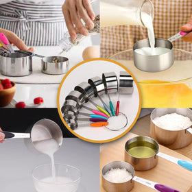 Compact storage idea shown for the eight-cup set in a drawer.