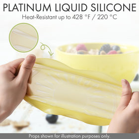 Generic stretch lids in dishwasher demonstration of easy cleanup