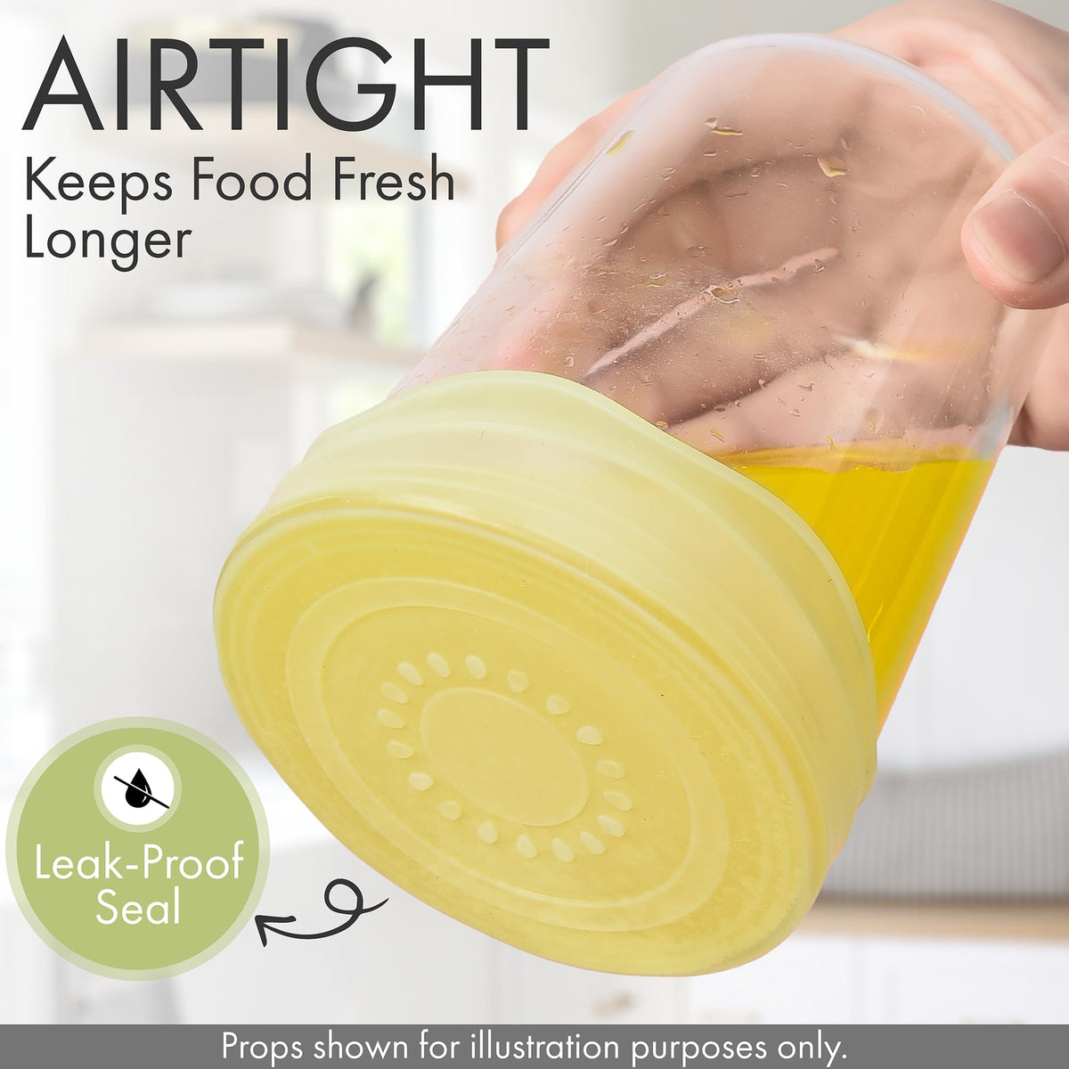 Generic stretch lids on a mason jar preserve aromas and extend freshness