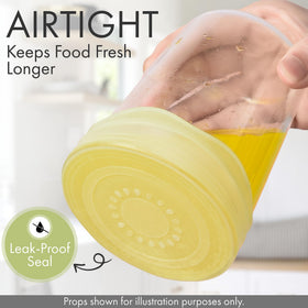 Generic stretch lids on a mason jar preserve aromas and extend freshness