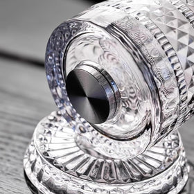 Generic sword-engraved design glass adds refined visual detail to cocktails.