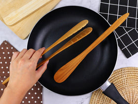 Generic Teak Wood Toast Tongs handmade in Northern Thailand.