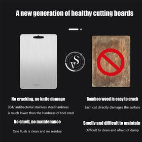 Generic titanium cutting board compact design makes storage easy.