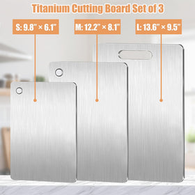 Generic Titanium Cutting Board Set of 3, compact storage for home or travel.