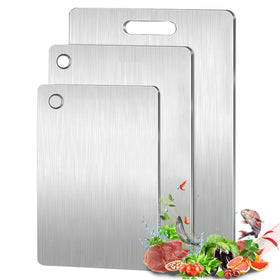 Generic Titanium Cutting Board Set of 3, top-down view, durable surface for precise chopping.