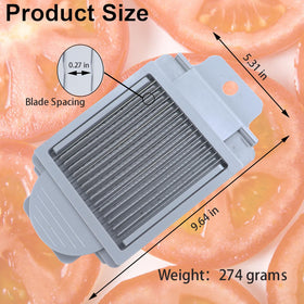 Generic Tomato Slicer in use delivering even, uniform slices