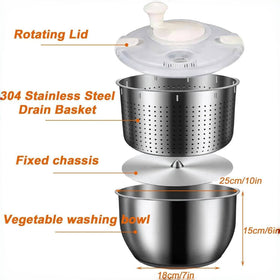 Generic vegetable spinner with durable 304 stainless steel