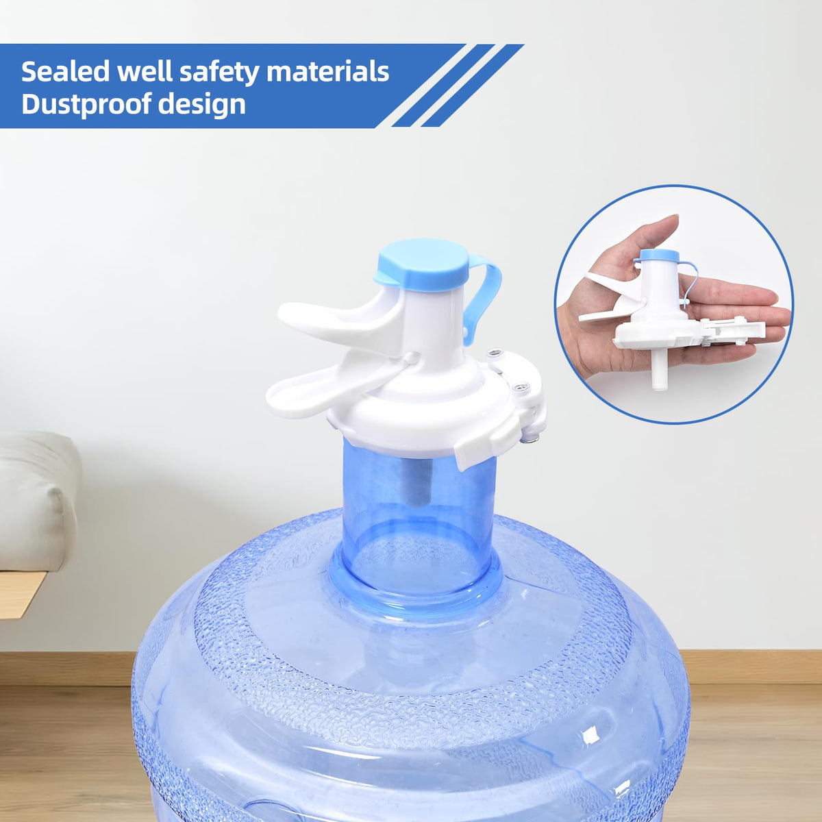 Generic water jug rack assembly shown for quick setup.
