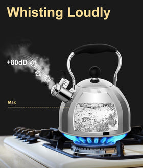 Generic Whistling Tea Kettle ergonomic handle for comfortable pouring.