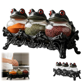 Generic Witchy Frog apothecary spice jar with frog lid, ideal for organized counters