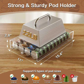 Genew acrylic drawer with Vertuo and Dolce Gusto capsules ready at a glance