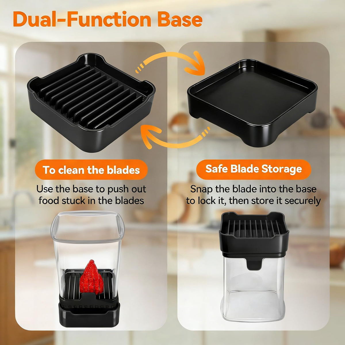 GENGCANG 2-pack fruit slicer cup detachable base and cup