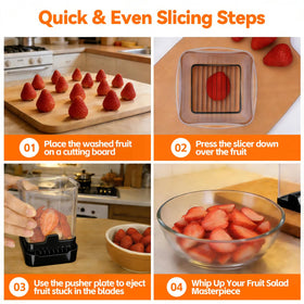 GENGCANG 2-pack fruit slicer cup nine-blade system in action