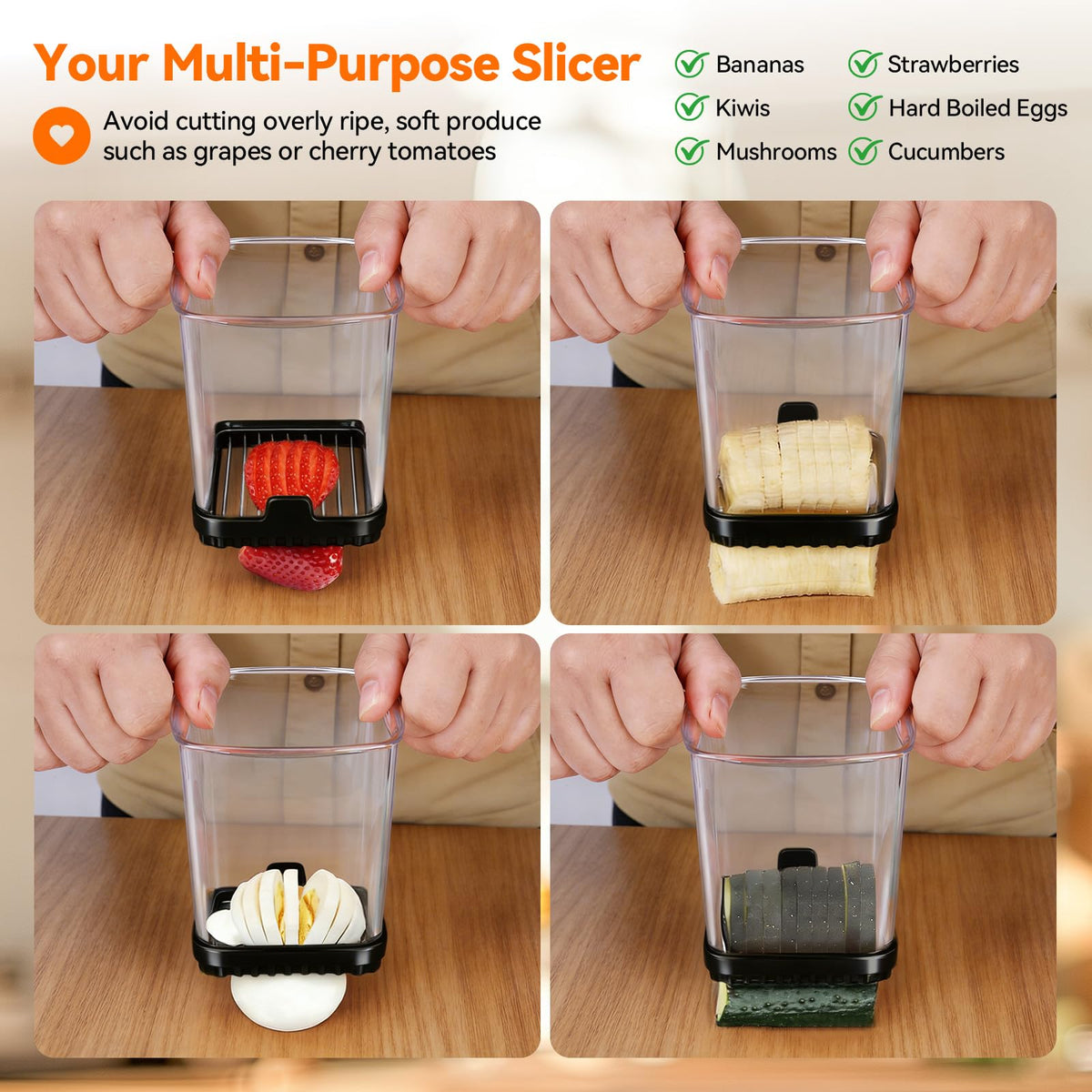 GENGCANG 2-pack fruit slicer cup protective base cover when stored