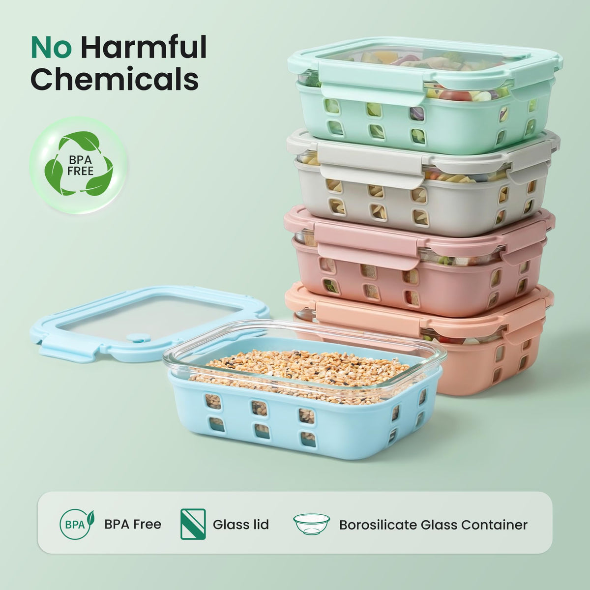 Genicook airtight leakproof lids keep food fresh and protected
