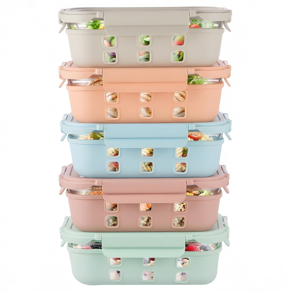Genicook glass meal prep container 4.4 cup for weekly lunches