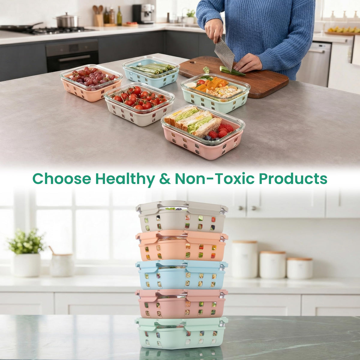 Genicook microwave safe containers for quick reheats with lid off