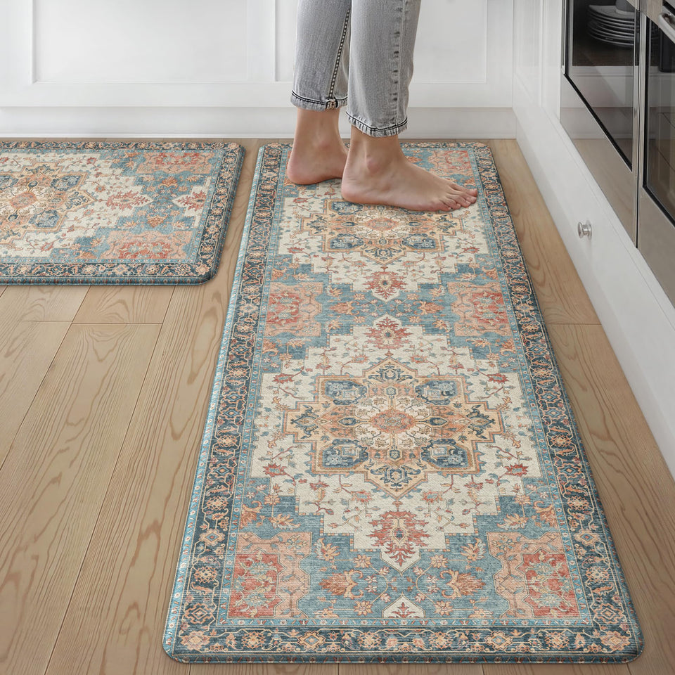 GENIMO kitchen mats two-piece set with long runners for enhanced standing comfort.