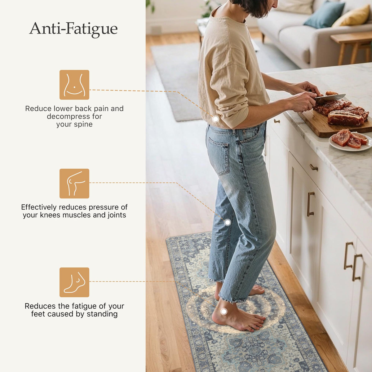 GENIMO waterproof surface protects floors from spills and splashes.