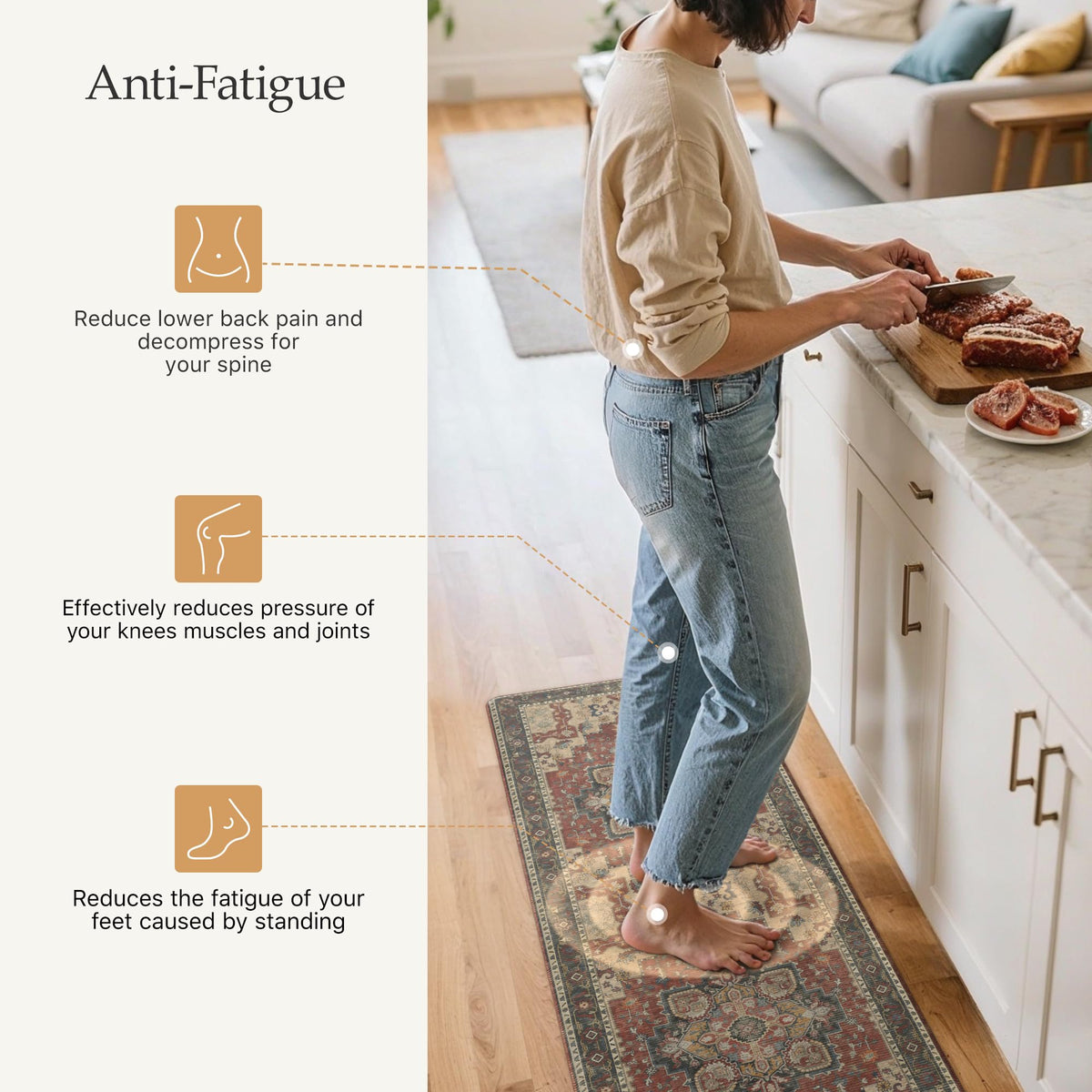 GENIMO waterproof and oil-proof surface protects floors from spills.
