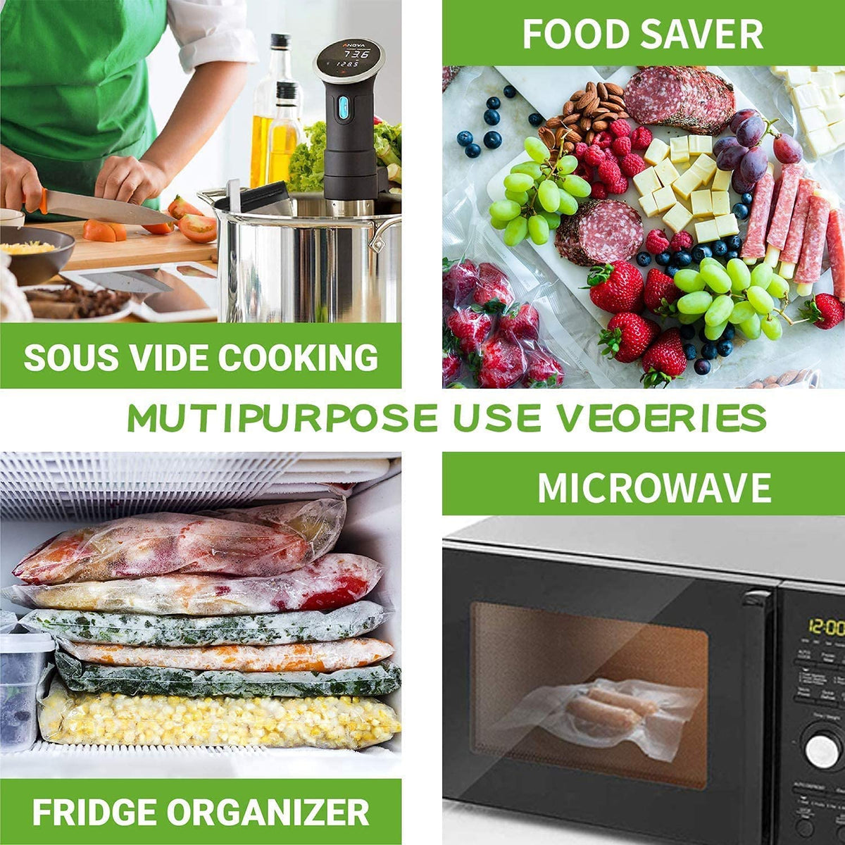 Geniusidea bags fit most vacuum sealers for easy use.