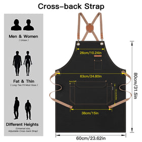 Genixart apron reinforced pockets with metal rivets for handy tools.