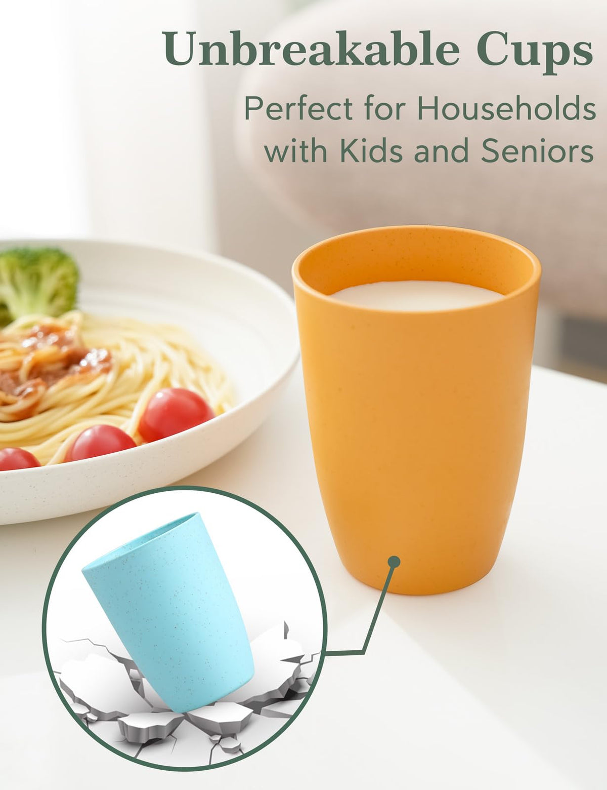 GENLGE dishwasher and microwave safe cups for busy days